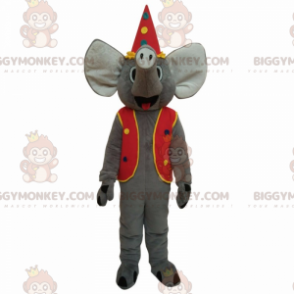 Olifant BIGGYMONKEY™ mascottekostuum met circusoutfit -