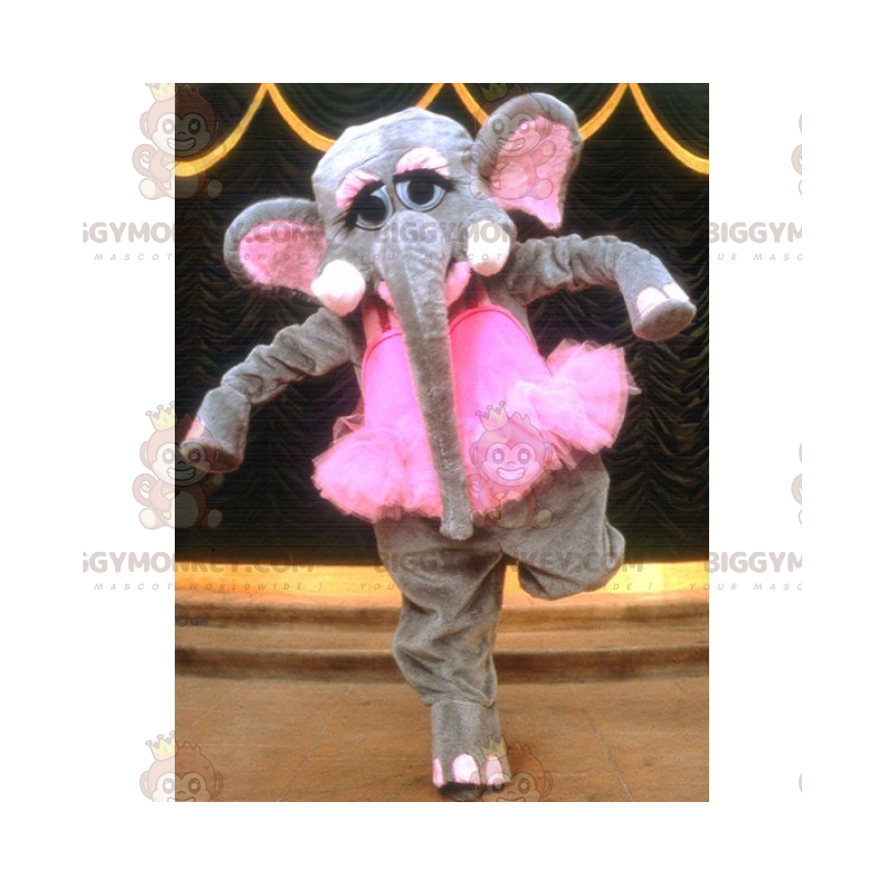 Olifant BIGGYMONKEY™ mascottekostuum met danseres tutu -