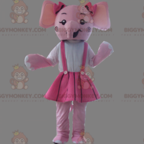 Fantasia de mascote BIGGYMONKEY™ de elefante rosa com vestido –