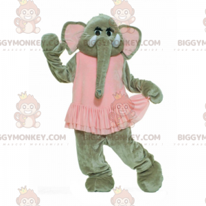 BIGGYMONKEY™ Elefant-Maskottchen-Kostüm im Ballettröckchen -