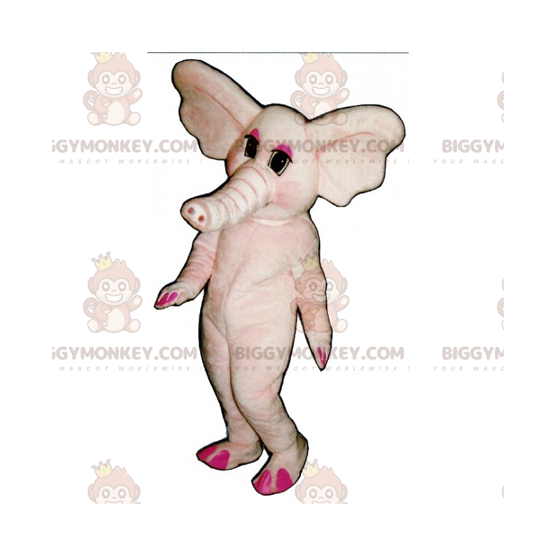 Fantasia de mascote de Elefante Rosa BIGGYMONKEY™ –