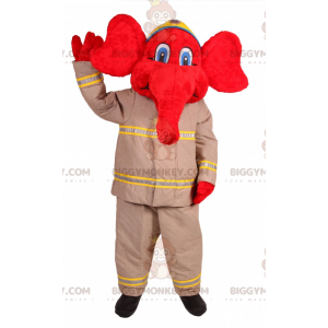 Disfraz de mascota BIGGYMONKEY™ Elefante rojo con traje de