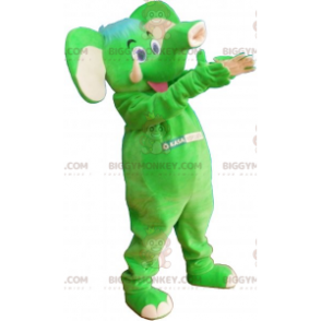 Costume da mascotte BIGGYMONKEY™ elefante verde -