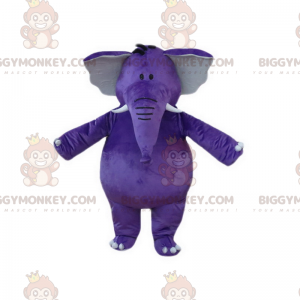 Kostým fialového kulatého slona BIGGYMONKEY™ maskota –