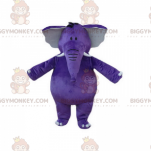 Lila runder Elefant BIGGYMONKEY™ Maskottchen-Kostüm -