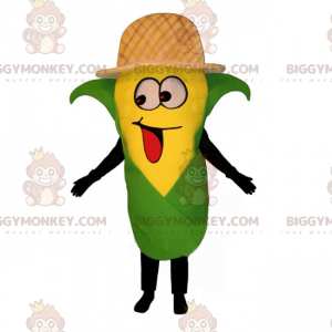 Kostým kukuřičného klasu BIGGYMONKEY™ maskot s kloboukem –