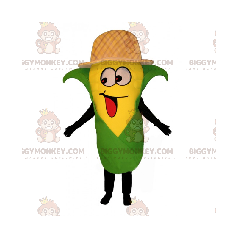 Maissintähkä BIGGYMONKEY™ maskottiasu hatulla - Biggymonkey.com