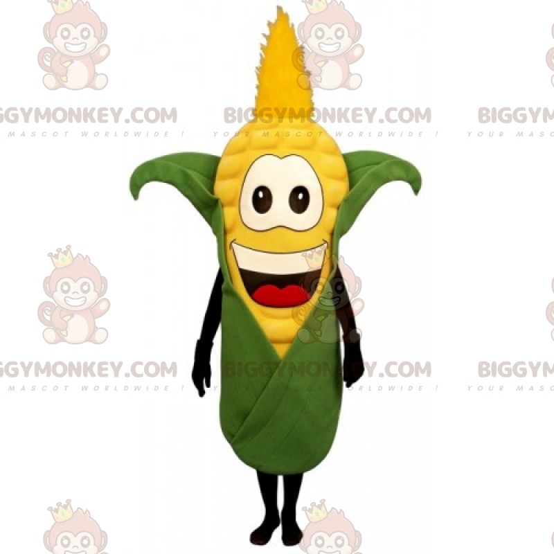 Corncob BIGGYMONKEY™ Maskottchen-Kostüm mit breitem Lächeln -
