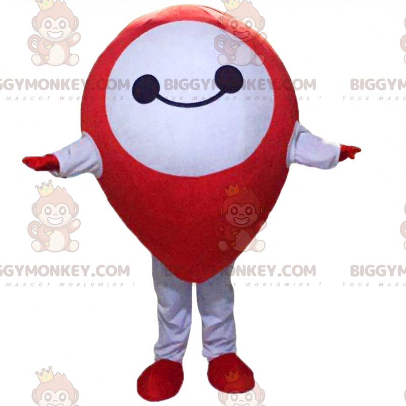 Costume da mascotte BIGGYMONKEY™ con spilla rossa sorridente -