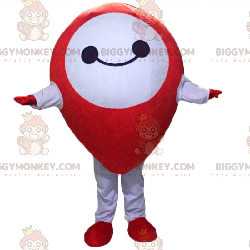 Lächelndes Red Pin BIGGYMONKEY™ Maskottchen-Kostüm -