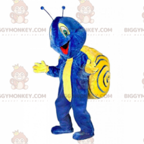 Disfraz de mascota BIGGYMONKEY™ de caracol azul y amarillo -