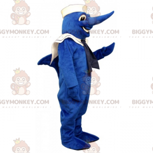 Svärdfisk BIGGYMONKEY™ maskotdräkt i sjömansoutfit -