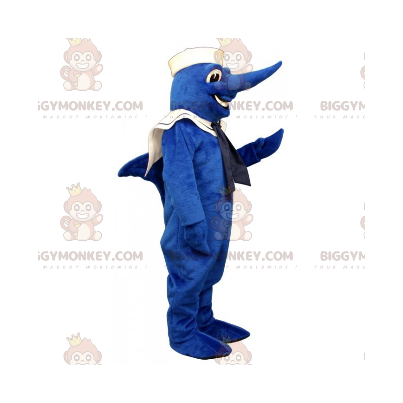 Traje de mascote de peixe-espada BIGGYMONKEY™ com roupa de