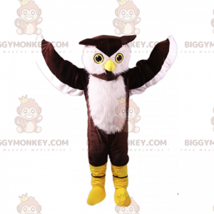 Witte en bruine uilen BIGGYMONKEY™ mascottekostuum -