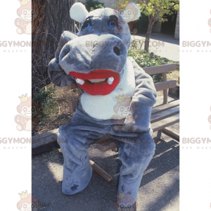 Disfraz de mascota hipopótamo BIGGYMONKEY™ con pintalabios -