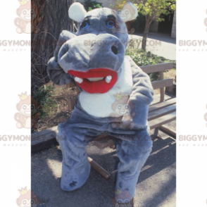 Costume da mascotte Ippopotamo BIGGYMONKEY™ con rossetto -