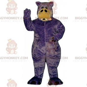 Costume da mascotte Ippopotamo viola BIGGYMONKEY™ -