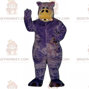 Disfraz de mascota hipopótamo morado BIGGYMONKEY™ -