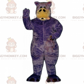 Fantasia de mascote de hipopótamo roxo BIGGYMONKEY™ –