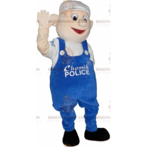 Costume de mascotte BIGGYMONKEY™ d'homme avec salopette bleu et