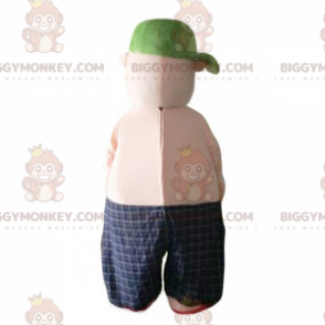 BIGGYMONKEY™-mascottekostuum voor heren in zwemshort en pet -