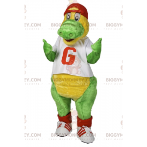 BIGGYMONKEY™ dinosaur mascot costume with teeshirt and cap -