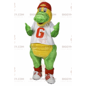 BIGGYMONKEY™ dinosaur mascot costume with teeshirt and cap –