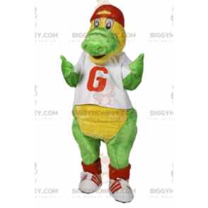 Traje de mascote de dinossauro BIGGYMONKEY™ com camiseta e boné