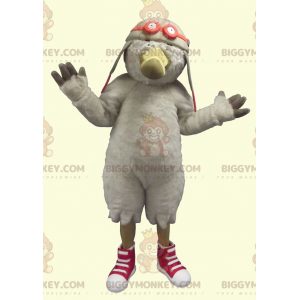 BIGGYMONKEY™ Costume da mascotte uccello gabbiano con elmetto