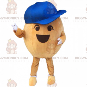 Egg BIGGYMONKEY™ mascottekostuum met blauwe muts -