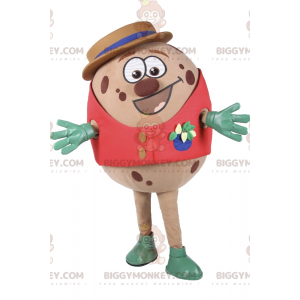 BIGGYMONKEY™ mascottekostuum met gevlekt ei, rood jasje en hoed