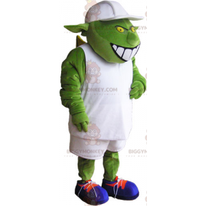 Costume da mascotte Ogre BIGGYMONKEY™ con abito bianco e