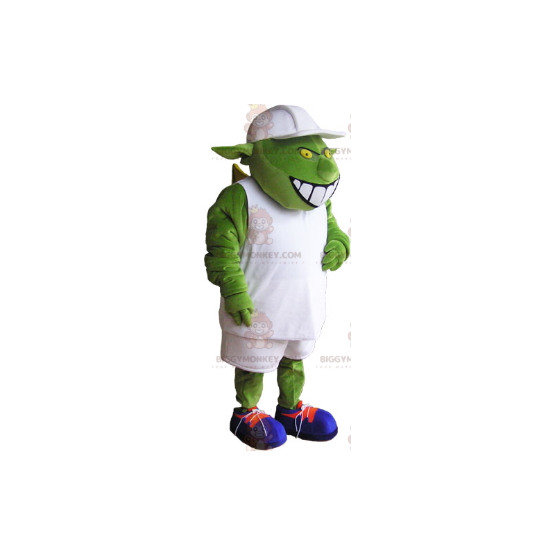 Costume de mascotte BIGGYMONKEY™ d'ogre avec tenue blanche et