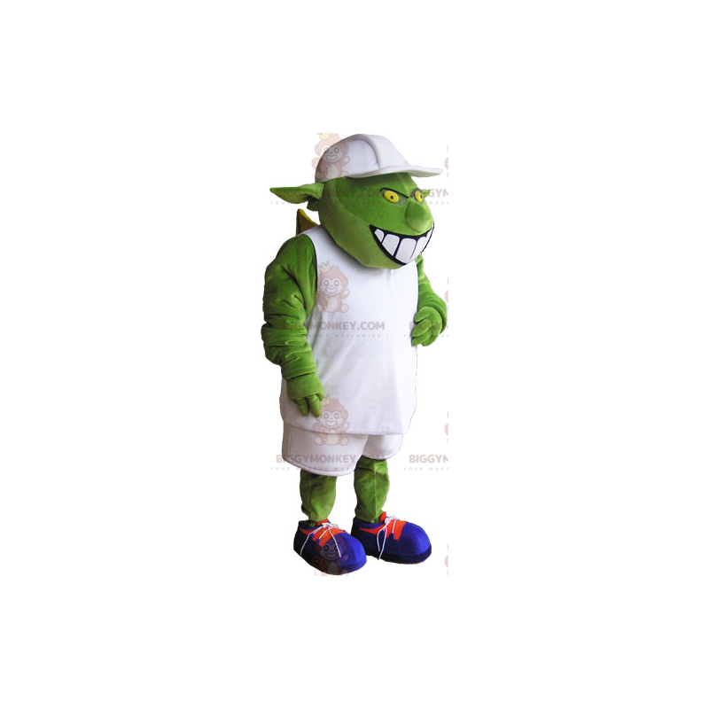 Ogre BIGGYMONKEY™ Mascot Costume with White Outfit and Cap –