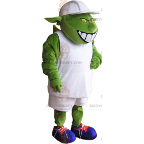 Costume de mascotte BIGGYMONKEY™ d'ogre avec tenue blanche et