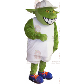 Costume de mascotte BIGGYMONKEY™ d'ogre avec tenue blanche et