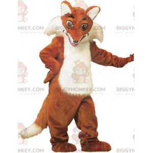 Velmi realistický kostým maskota oranžové a bílé lišky