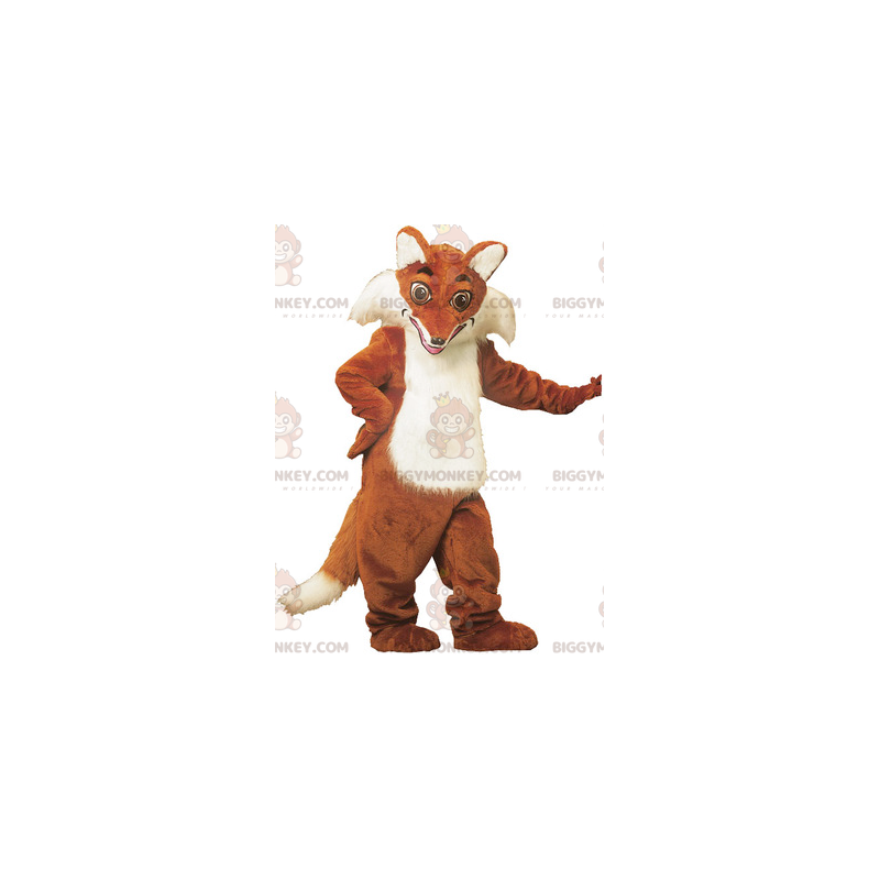 Costume de mascotte BIGGYMONKEY™ de renard orange et blanc très