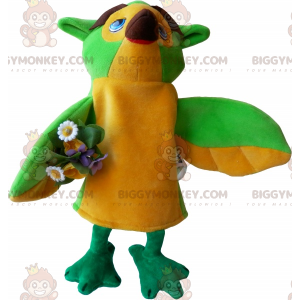 Fågel BIGGYMONKEY™ maskotdräkt med bukett blommor - BiggyMonkey