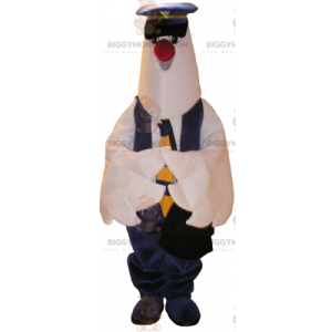 White Bird BIGGYMONKEY™ maskotkostume med pilotoutfit -