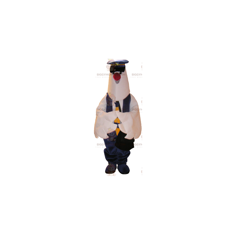 Costume da mascotte uccello bianco BIGGYMONKEY™ con abito da