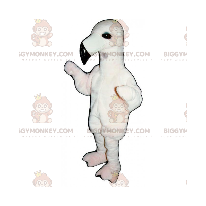 BIGGYMONKEY™ mascottekostuum met lange snavel en witte vogel -