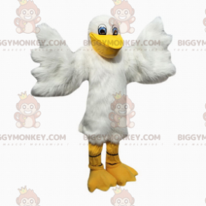 Costume da mascotte BIGGYMONKEY™ uccello bianco occhi azzurri -