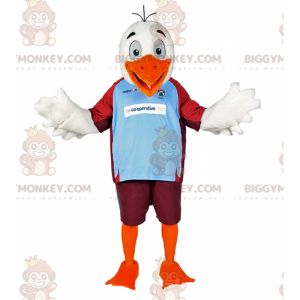 White Bird BIGGYMONKEY™ maskottiasu jalkapalloasussa -