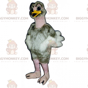 Wit en grijze struisvogel BIGGYMONKEY™ mascottekostuum -