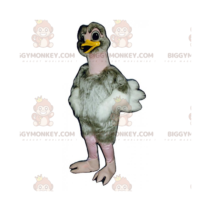 Costume de mascotte BIGGYMONKEY™ d'autruche blanche et grise -