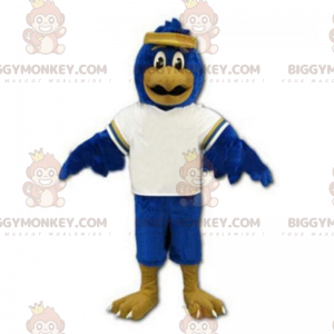 Blue Bird BIGGYMONKEY™ maskotkostume med pandebånd -