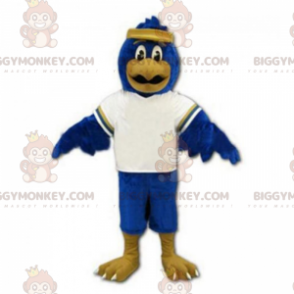 Blue Bird BIGGYMONKEY™ maskottiasu, jossa otsapanta -