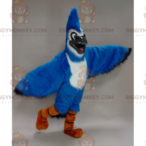Costume da mascotte BIGGYMONKEY™ uccello blu e bianco -
