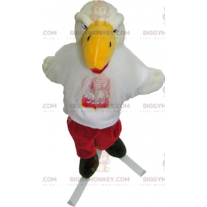 Costume de mascotte BIGGYMONKEY™ d'oiseau en ski -